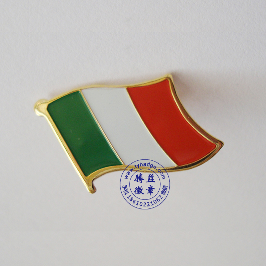 意大利国旗徽章 世界国旗徽章胸针定制